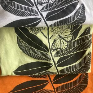 Monarch Butterfly and Milkweed A Symbiotic Symphony on a Handcrafted Tee