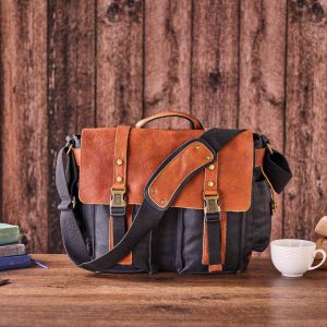 Monogrammed Waxed Canvas Messenger Bag The Interesting  Item for the Modern Man