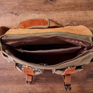Monogrammed Waxed Canvas Messenger Bag The Interesting  Item for the Modern Man