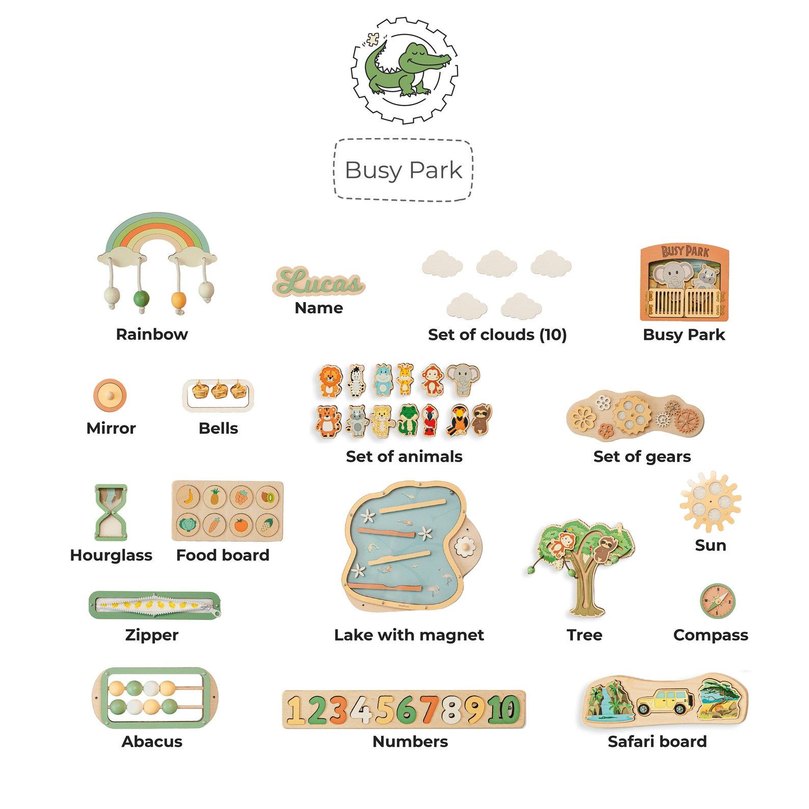 Montessori Busy Board  Sensory Fidget Toy for Toddlers – Easter Present & Nursery Decor