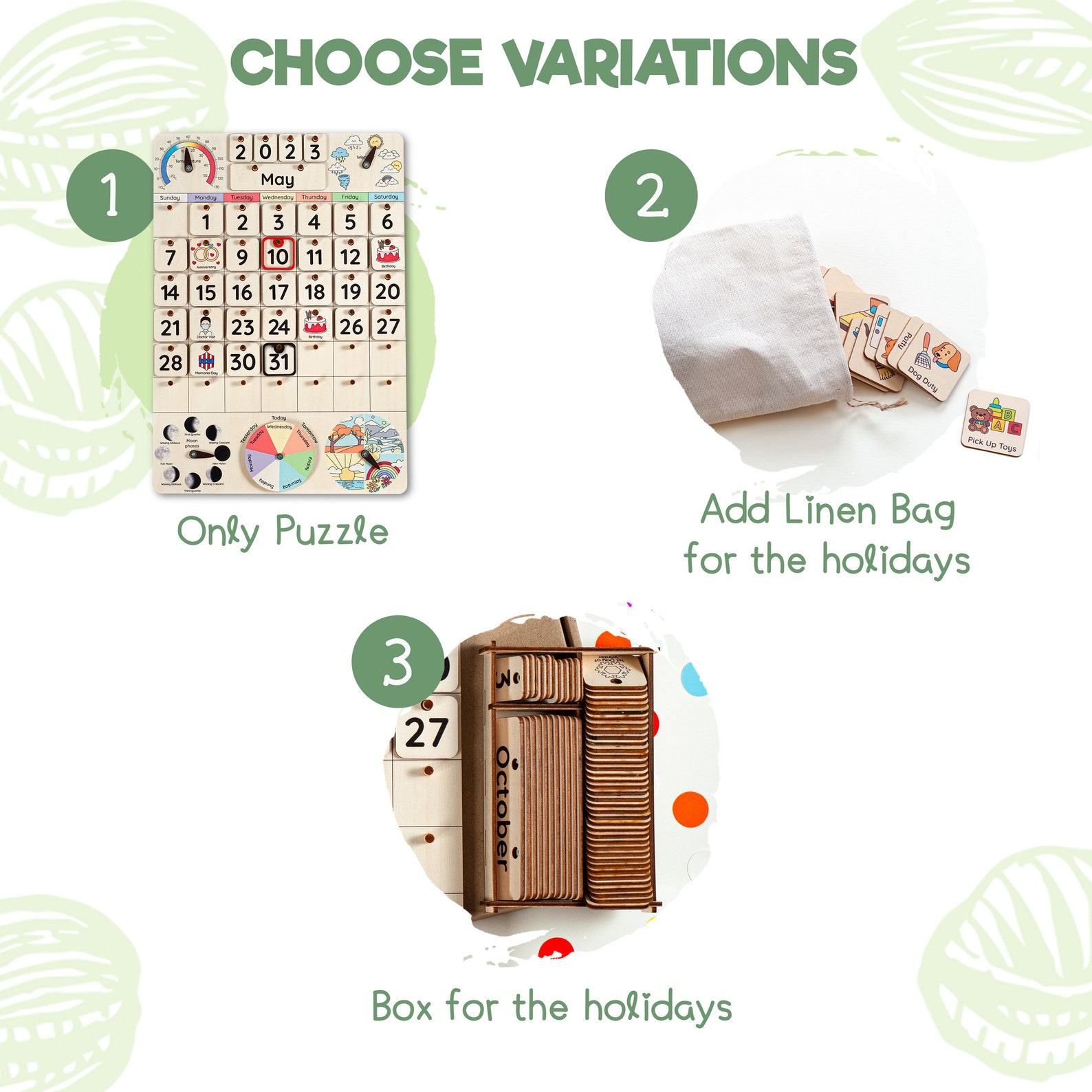 Montessori Calendar A Wooden Learning Adventure for Toddlers and Kids