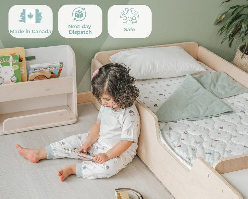 Montessori Floor Bed with Rails Safe and Stylish Sleep for Your Little One