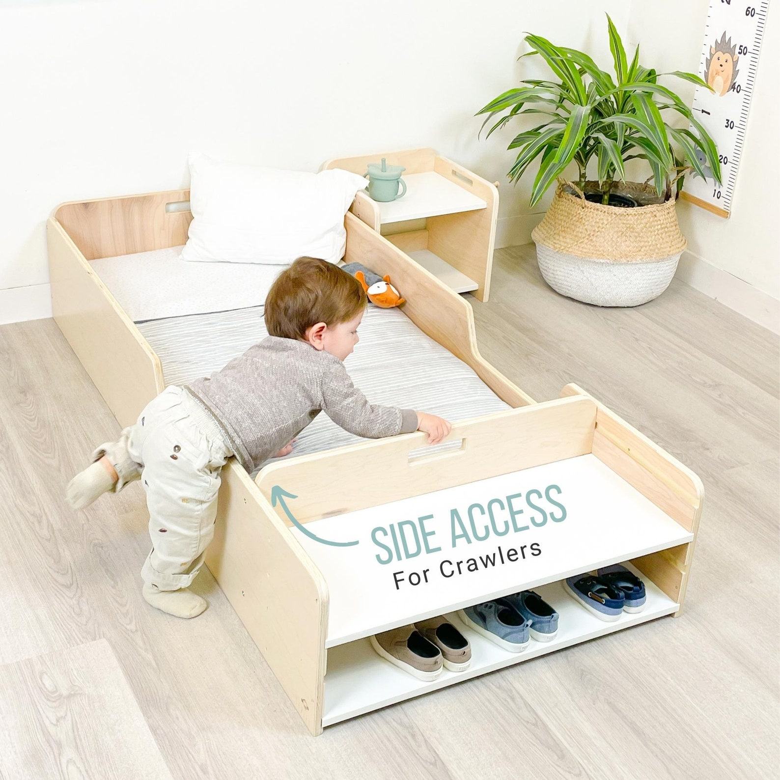 Montessori Floor Bed with Rails Safe and Stylish Sleep for Your Little One