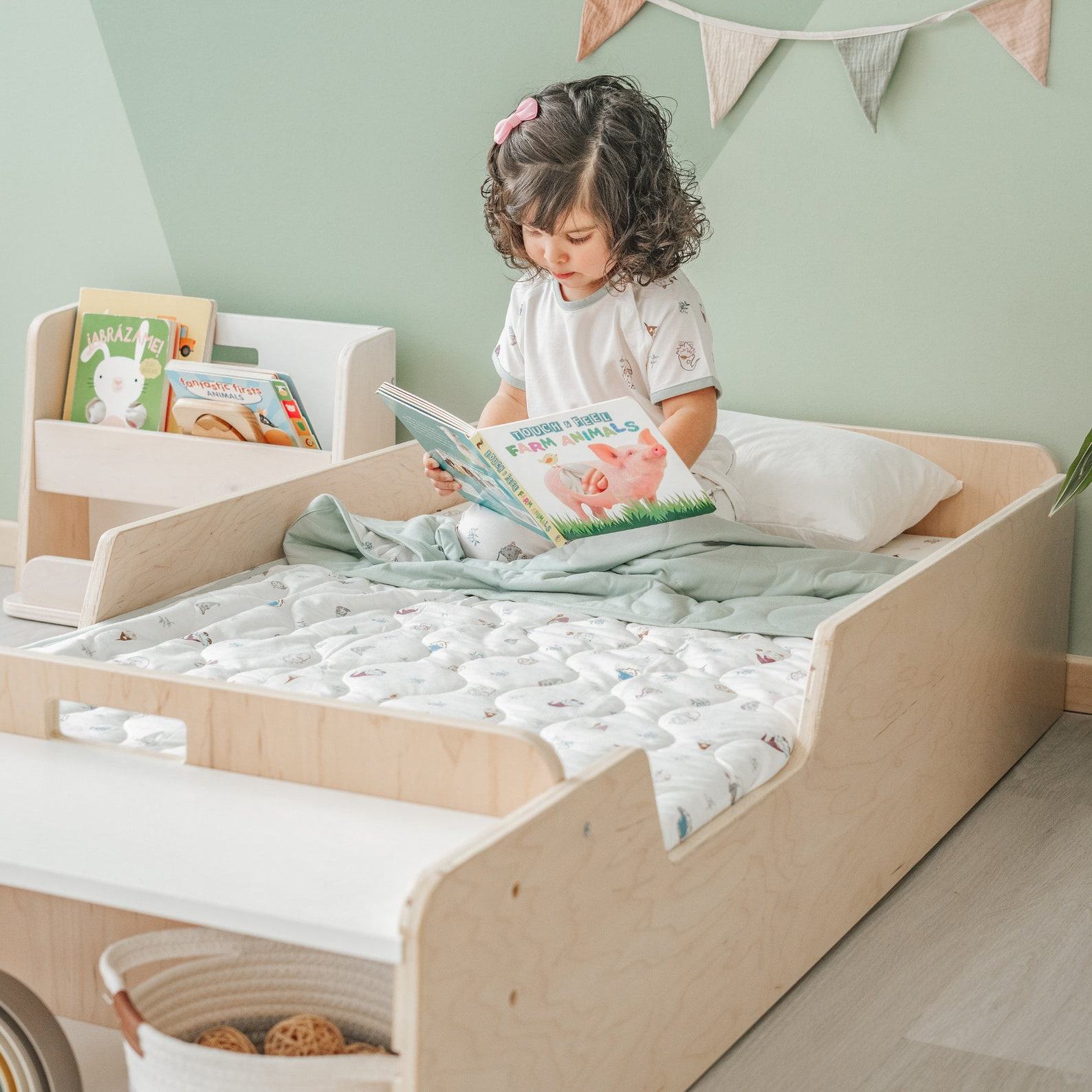 Montessori Floor Bed with Rails Safe and Stylish Sleep for Your Little One