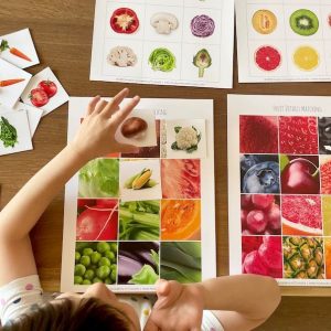 Montessori-Inspired Fruit and Veggie Matching Cards Explore the World of Produce Inside and Out