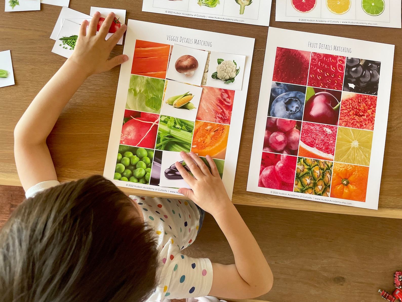 Montessori-Inspired Fruit and Veggie Matching Cards Explore the World of Produce Inside and Out - Image 2