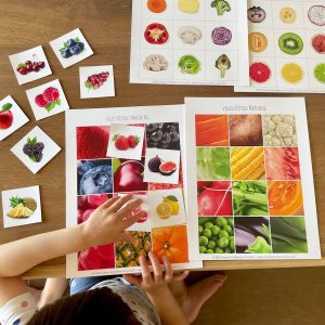 Montessori-Inspired Fruit and Veggie Matching Cards Explore the World of Produce Inside and Out