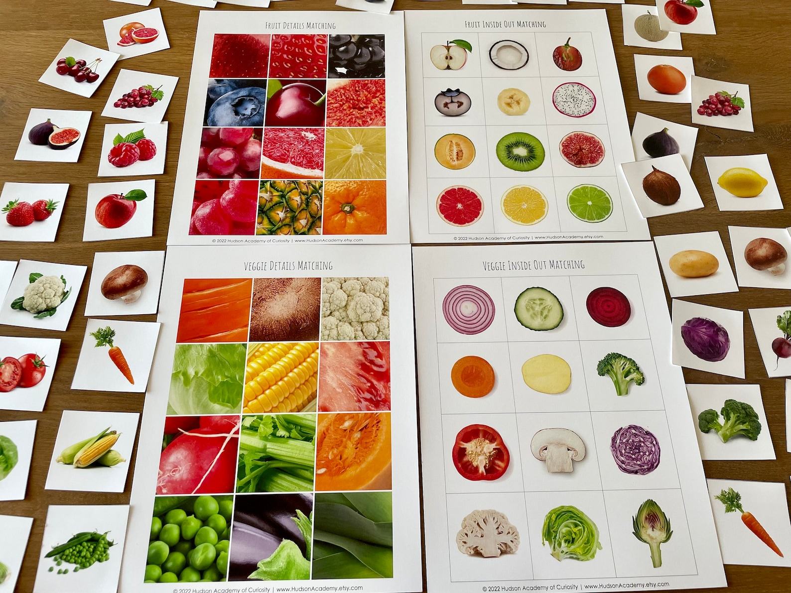Montessori-Inspired Fruit and Veggie Matching Cards Explore the World of Produce Inside and Out - Image 3
