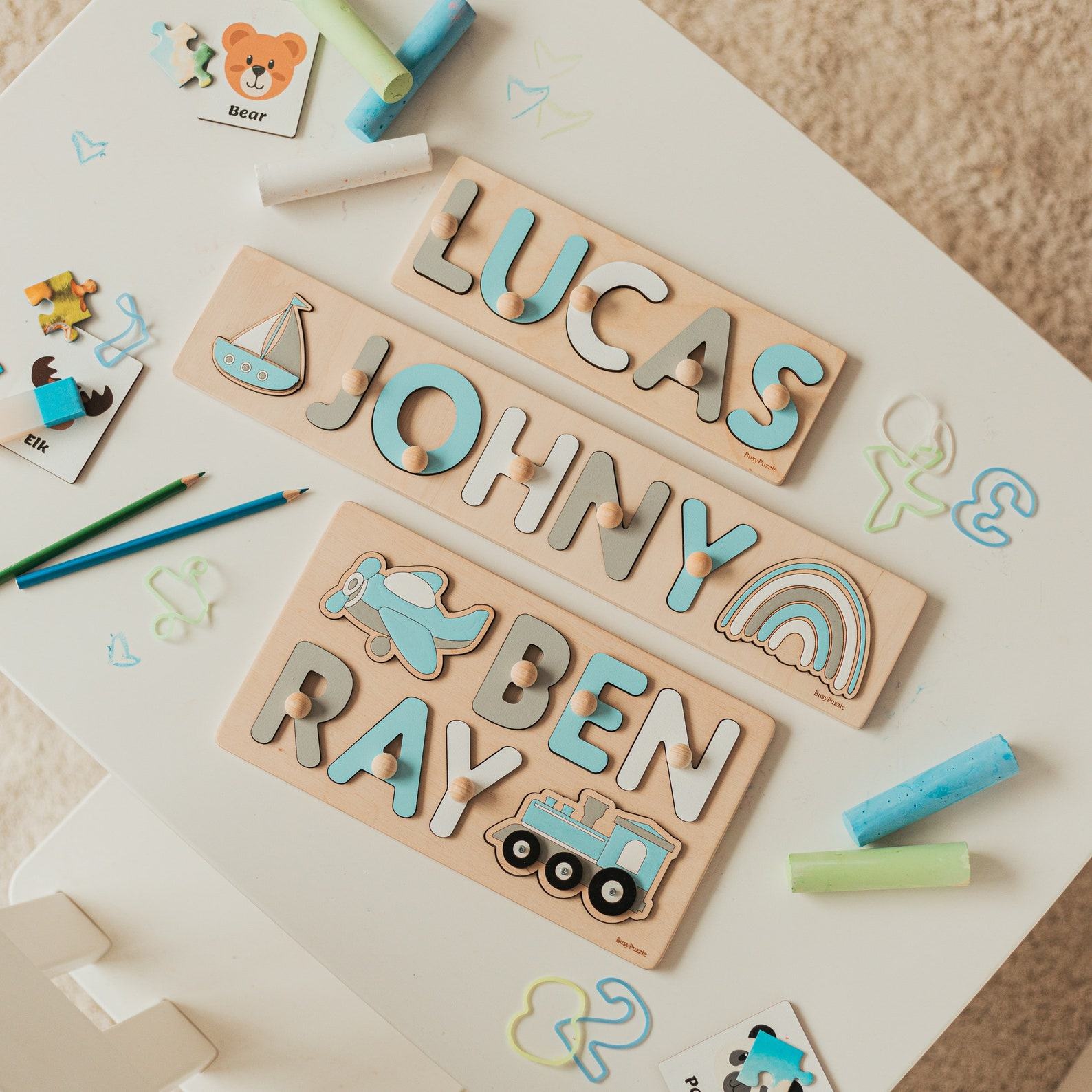 Montessori Puzzle Personalized Educational Toy for Baby Girls’ Development and Nursery Decor