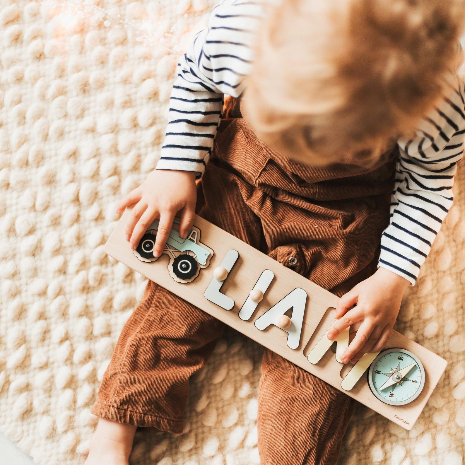 Montessori Puzzle Personalized Educational Toy for Baby Girls’ Development and Nursery Decor