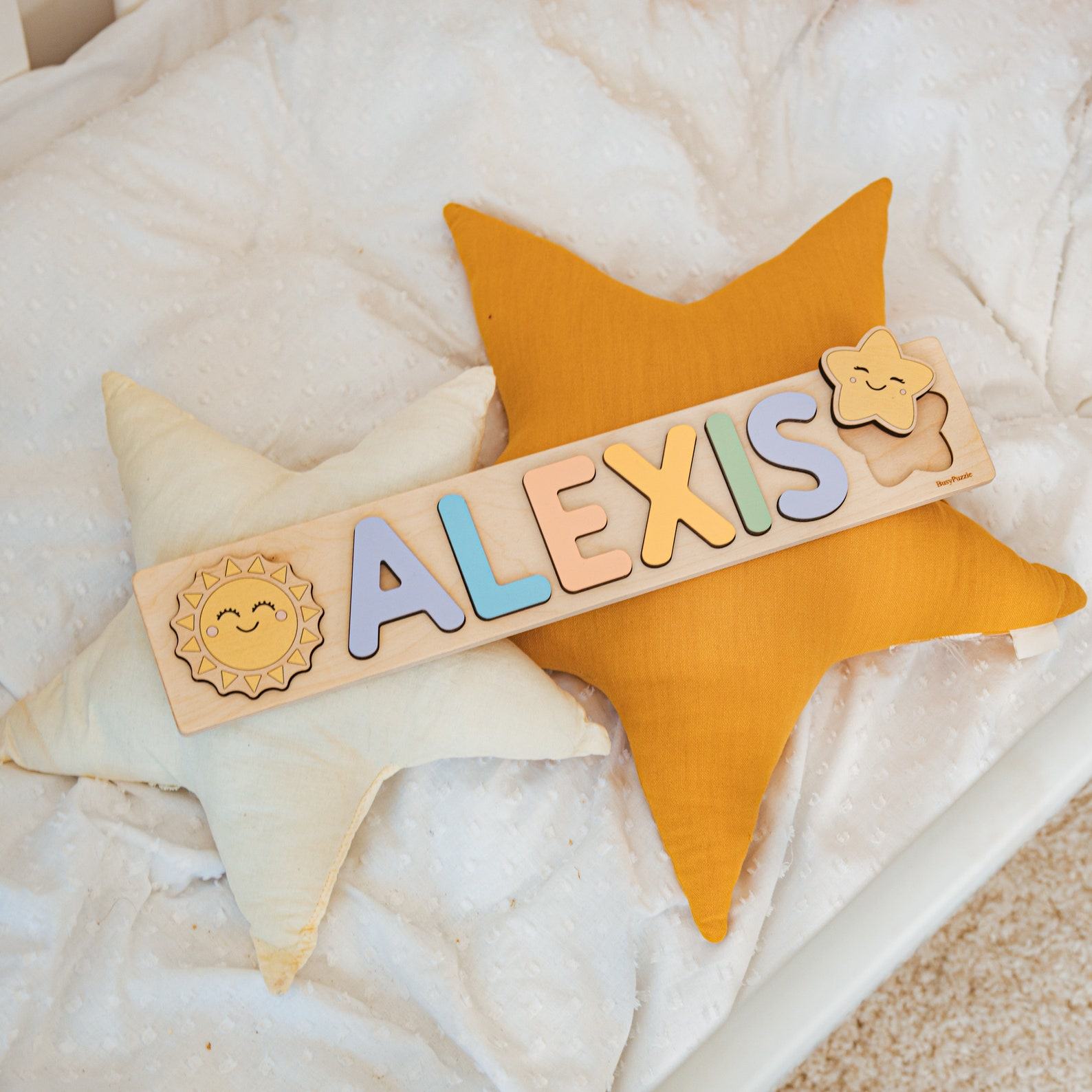 Montessori Puzzle Personalized Educational Toy for Baby Girls’ Development and Nursery Decor