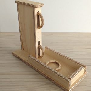 Montessori Toddler Box with Returning Discs Object Permanence, Wood Toy