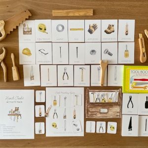 Montessori Tools Learning Pack Printable Flashcards, Three-Part Cards, and Matching Activities for Toddlers