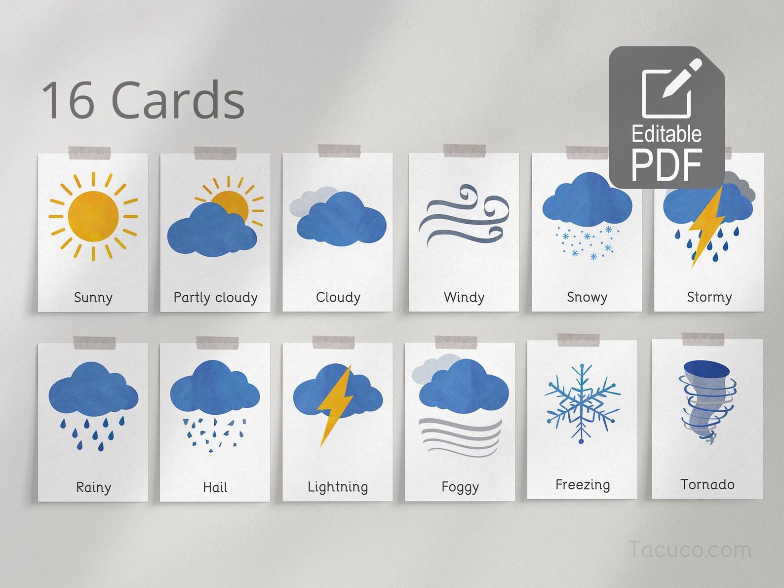 Montessori Weather Cards Explore the Wonders of Nature with Interactive Flashcards - Image 3