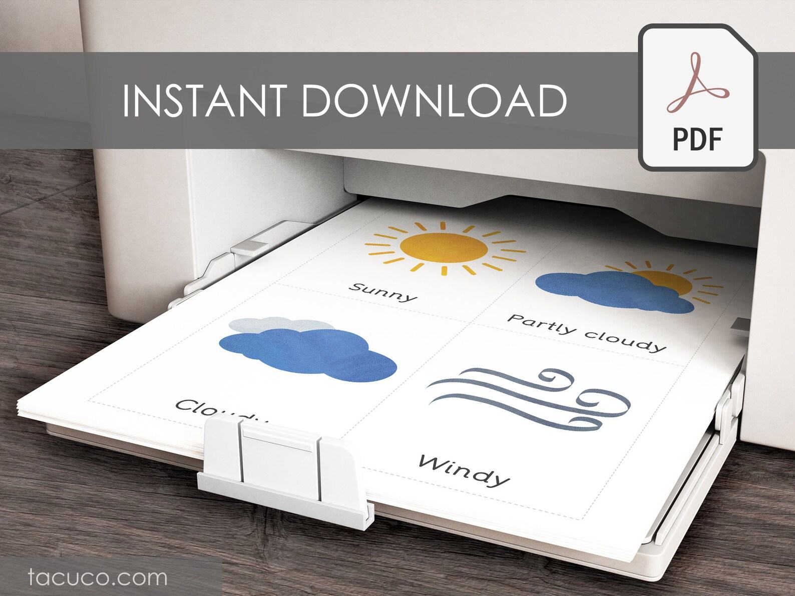 Montessori Weather Cards Explore the Wonders of Nature with Interactive Flashcards - Image 2