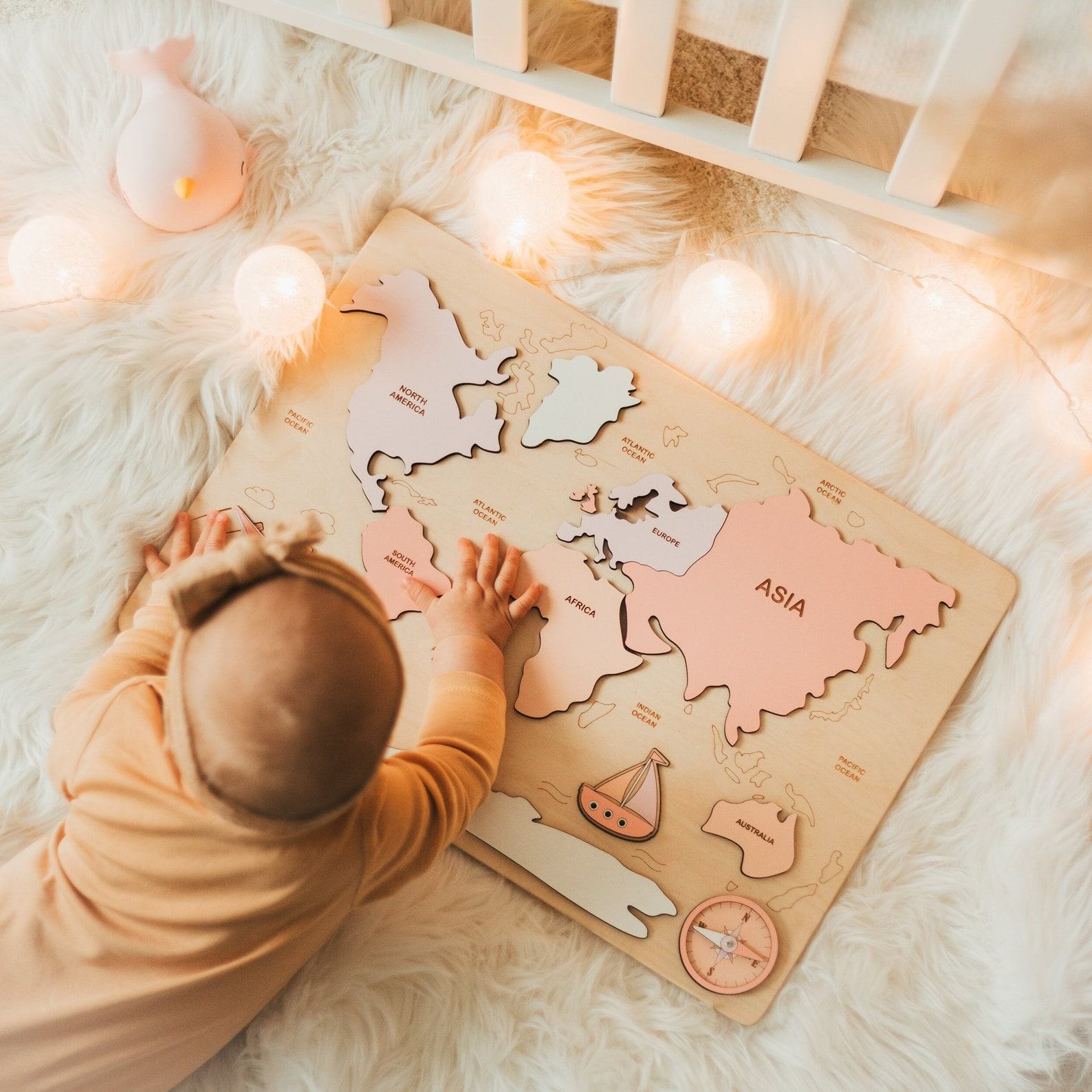 Montessori World Map for Kids – US & Canada Shipping Only – Ready to Ship!