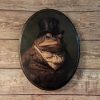 Mr. Toad’s Victorian Portrait Vintage Animal Wall Art, Handmade Wood Plaque with Photo Transfer