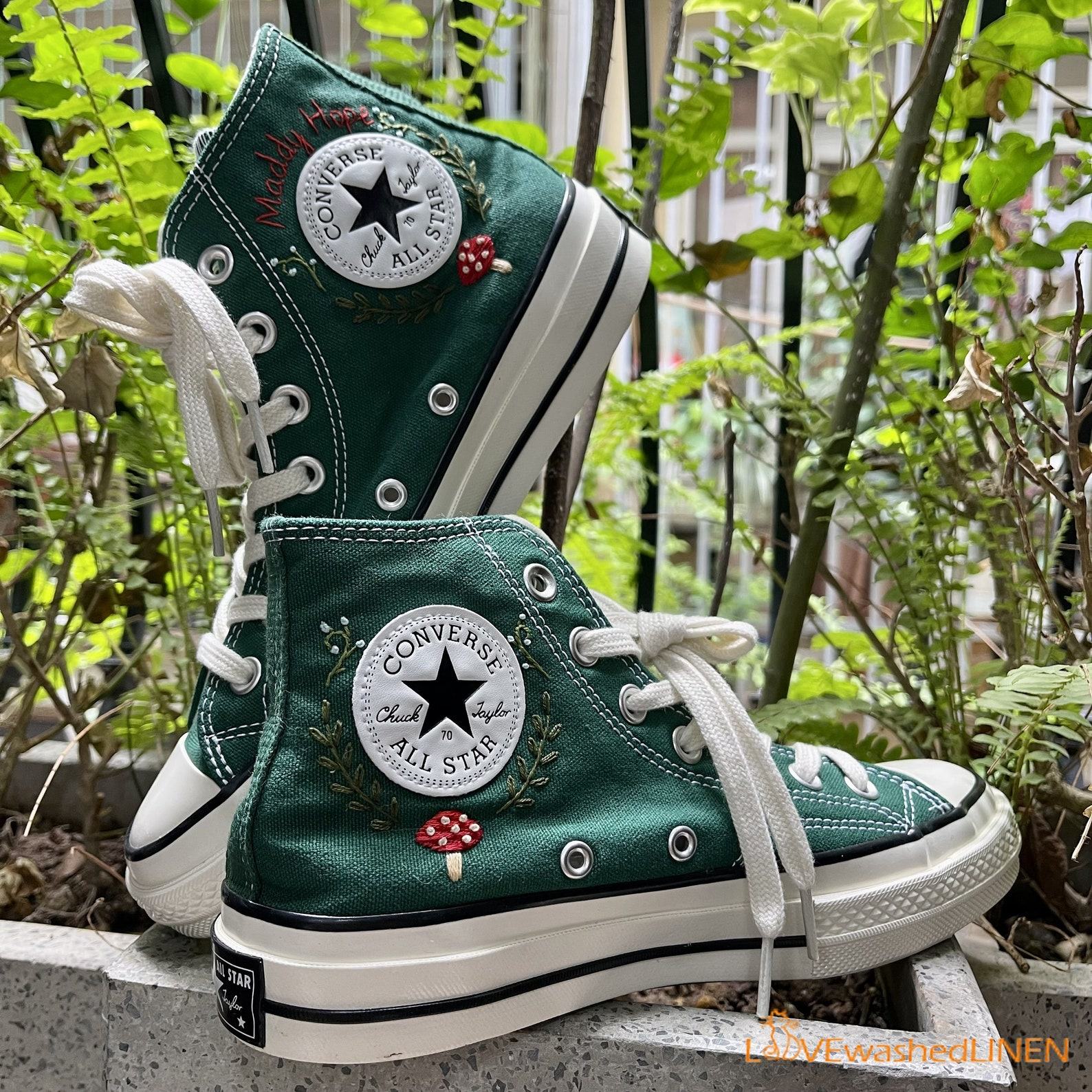 Mushrooms Embroidered Converse Unleash Your Inner Mycologist with Custom Chuck Taylors