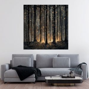 Mystical Firefly Forest Canvas Print Illuminate Your Home with Enchanted Ambiance