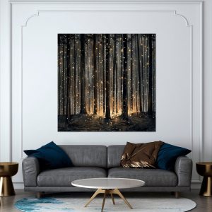 Mystical Firefly Forest Canvas Print Illuminate Your Home with Enchanted Ambiance
