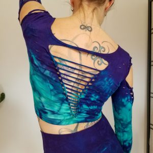 Mystical Purple Jade Hand-Dyed Yoga Crop Top and Fire Hula Hoop for Flowing Grace