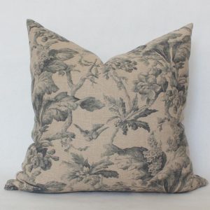 Nature’s Embrace Designer Floral Pillow in Beige, Gray, and Tan