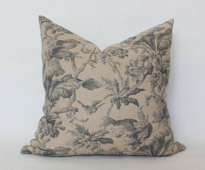 Nature’s Embrace Designer Floral Pillow in Beige, Gray, and Tan
