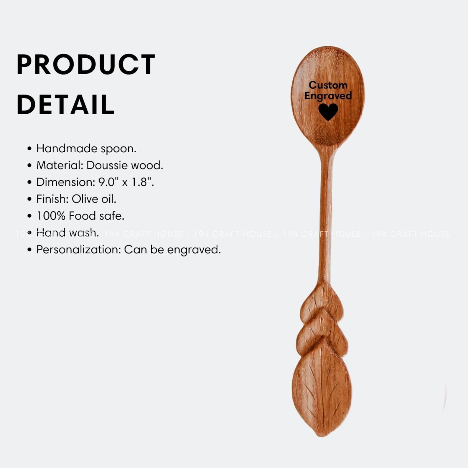 Nature’s Embrace Handcrafted Wooden Leaf Spoon, A Item from the Heart