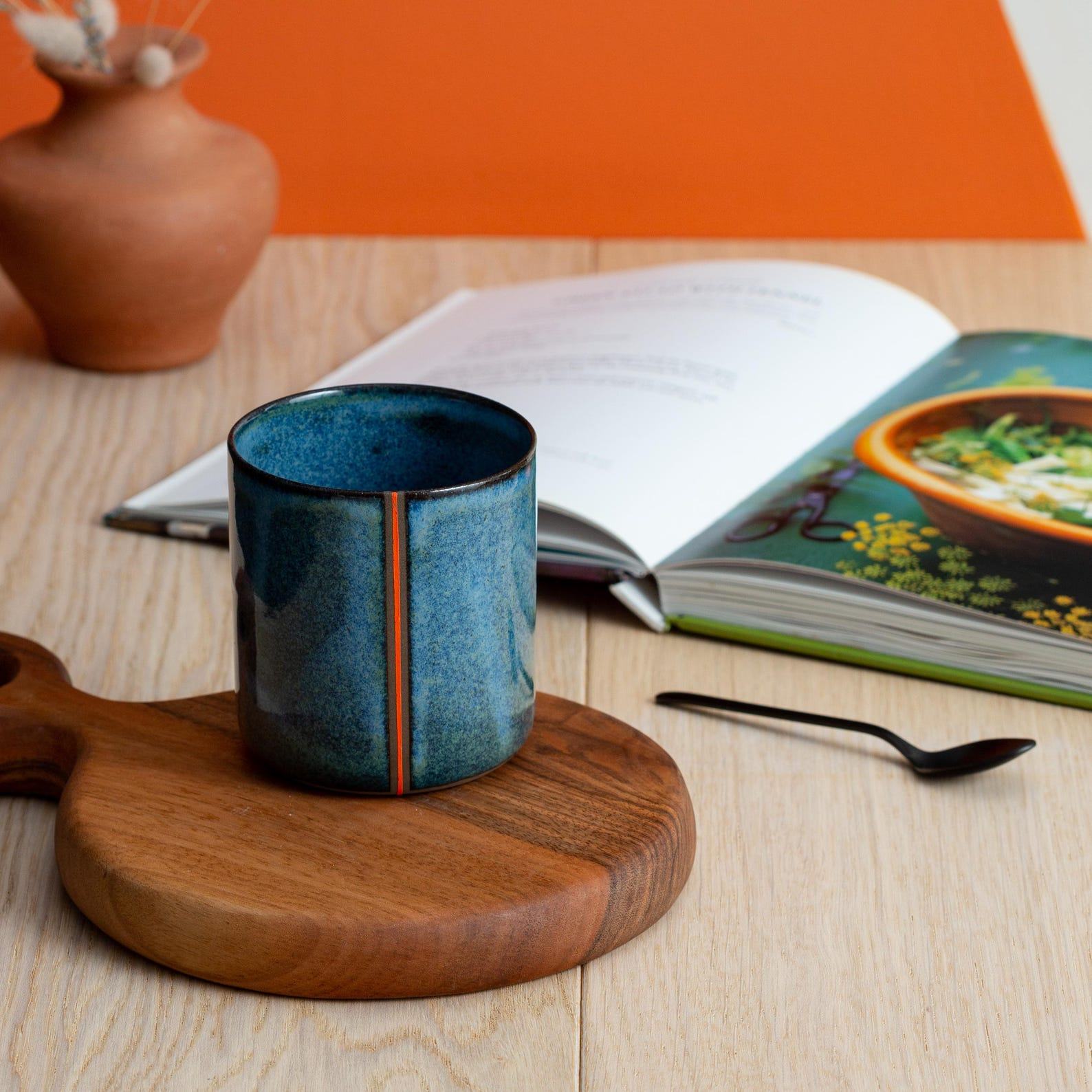 Nature’s Embrace Rustic Green Tea or Coffee Cup for Yoga and Motherhood