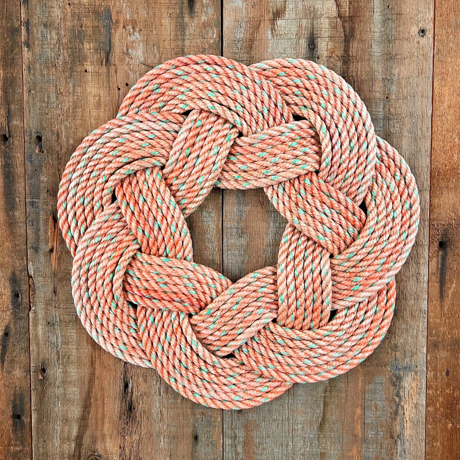 Nautical Charm Upcycled Lobster Rope Salmon Wreath for Coastal Living