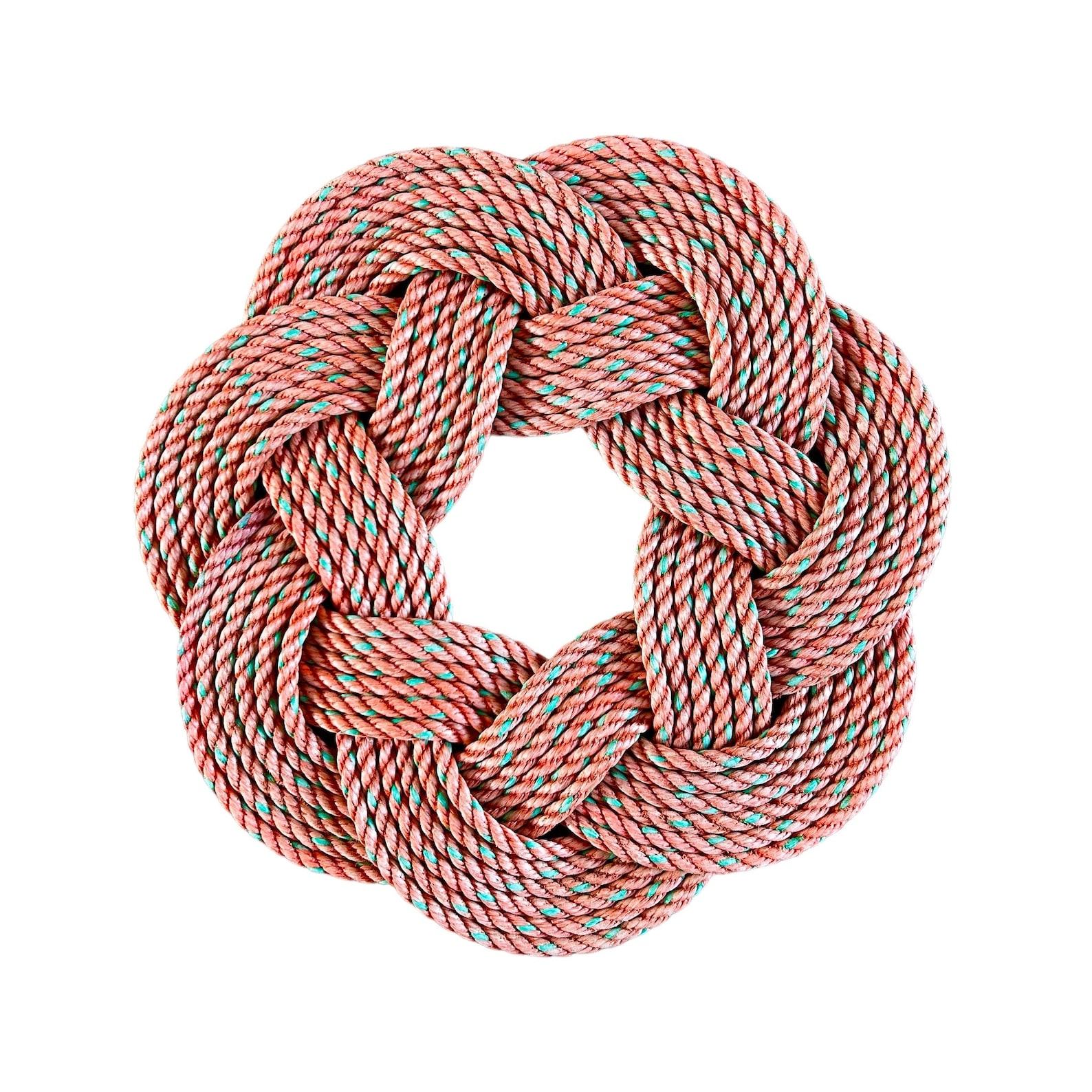 Nautical Charm Upcycled Lobster Rope Salmon Wreath for Coastal Living