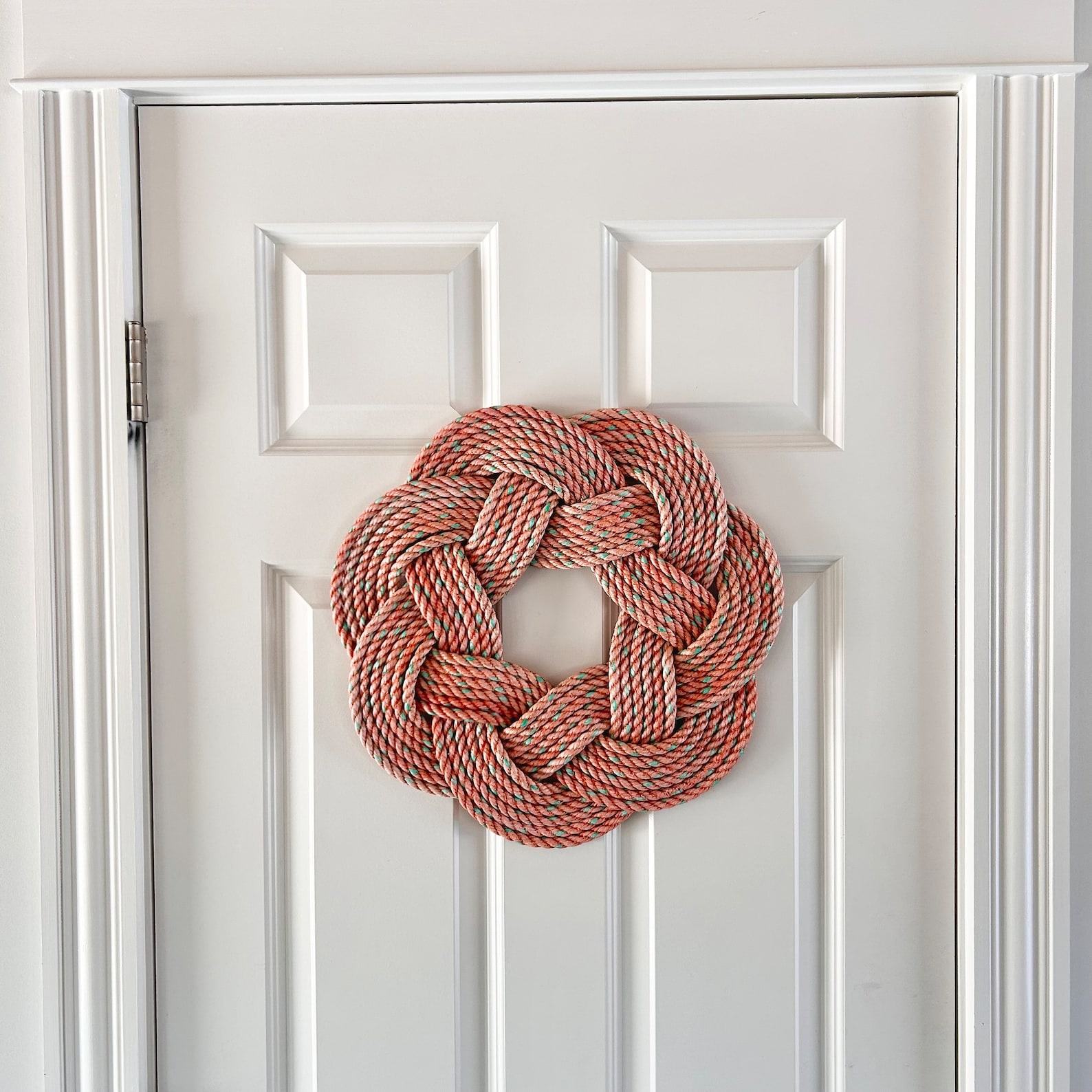Nautical Charm Upcycled Lobster Rope Salmon Wreath for Coastal Living