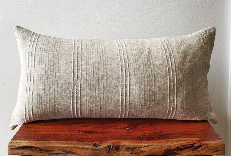 Neutral Lumbar Pillow Cover Boho Chic for Minimalist Farmhouse Decor