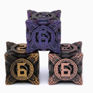 Nuclear Reactor Metal DnD Dice Set Illuminate Your Gaming with Radioactive Glow