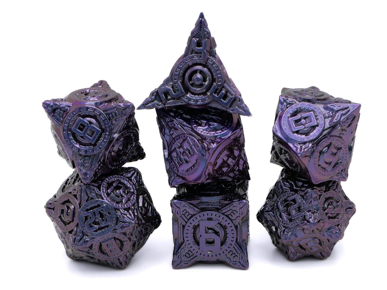 Nuclear Reactor Metal DnD Dice Set Illuminate Your Gaming with Radioactive Glow - Image 3