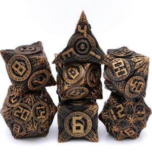 Nuclear Reactor Metal DnD Dice Set Illuminate Your Gaming with Radioactive Glow