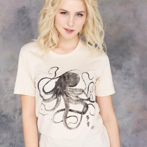 Octopus Gyotaku Ukiyo-e Kanji Anime Manga Kyoto Martial Arts T-Shirt A Fusion of Japanese Art and Pop Culture