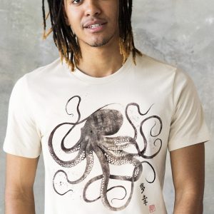 Octopus Gyotaku Ukiyo-e Kanji Anime Manga Kyoto Martial Arts T-Shirt A Fusion of Japanese Art and Pop Culture