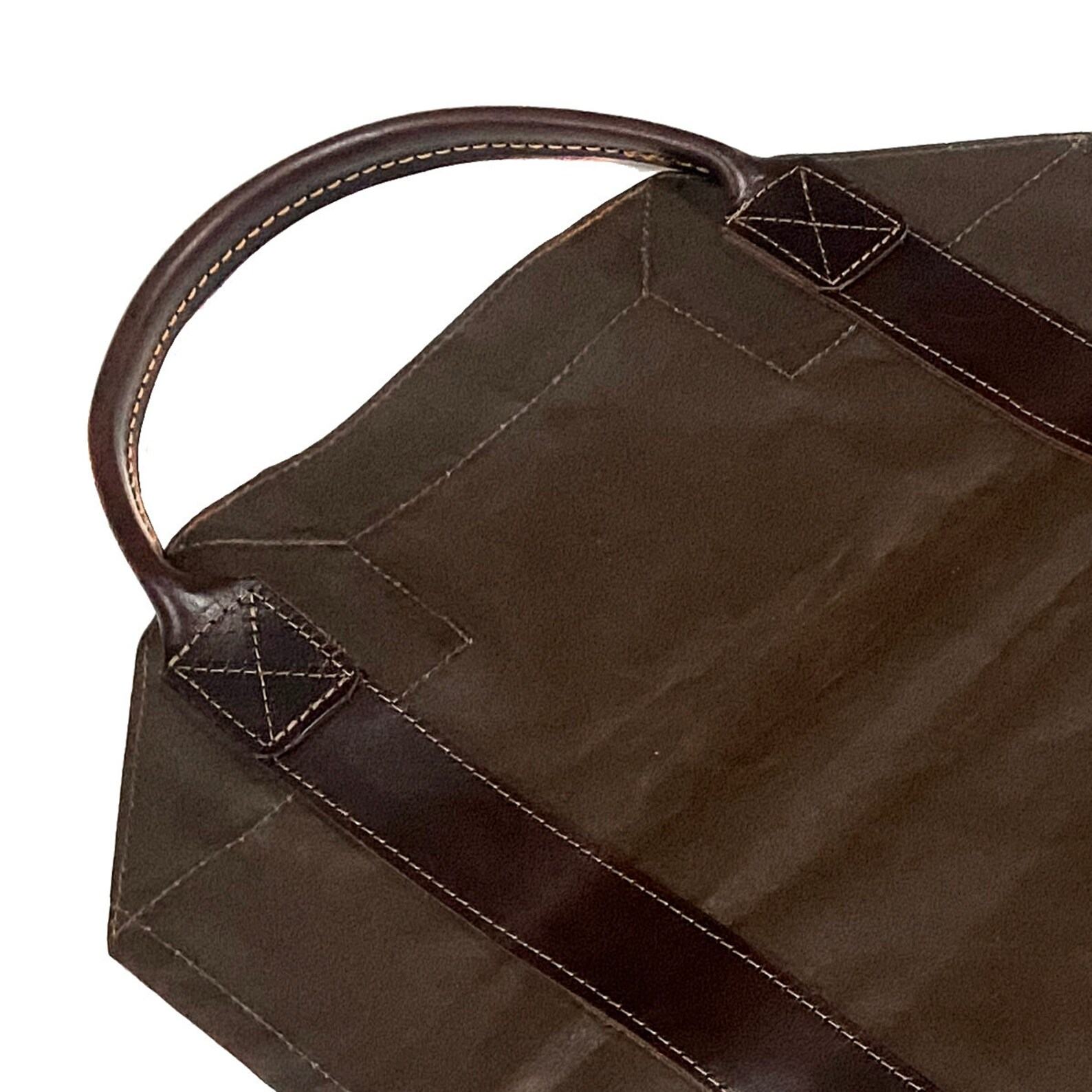 Oilskin and Leather LOG CARRIER The Ultimate Firewood Carrier for Bushcraft and Outdoor Enthusiasts