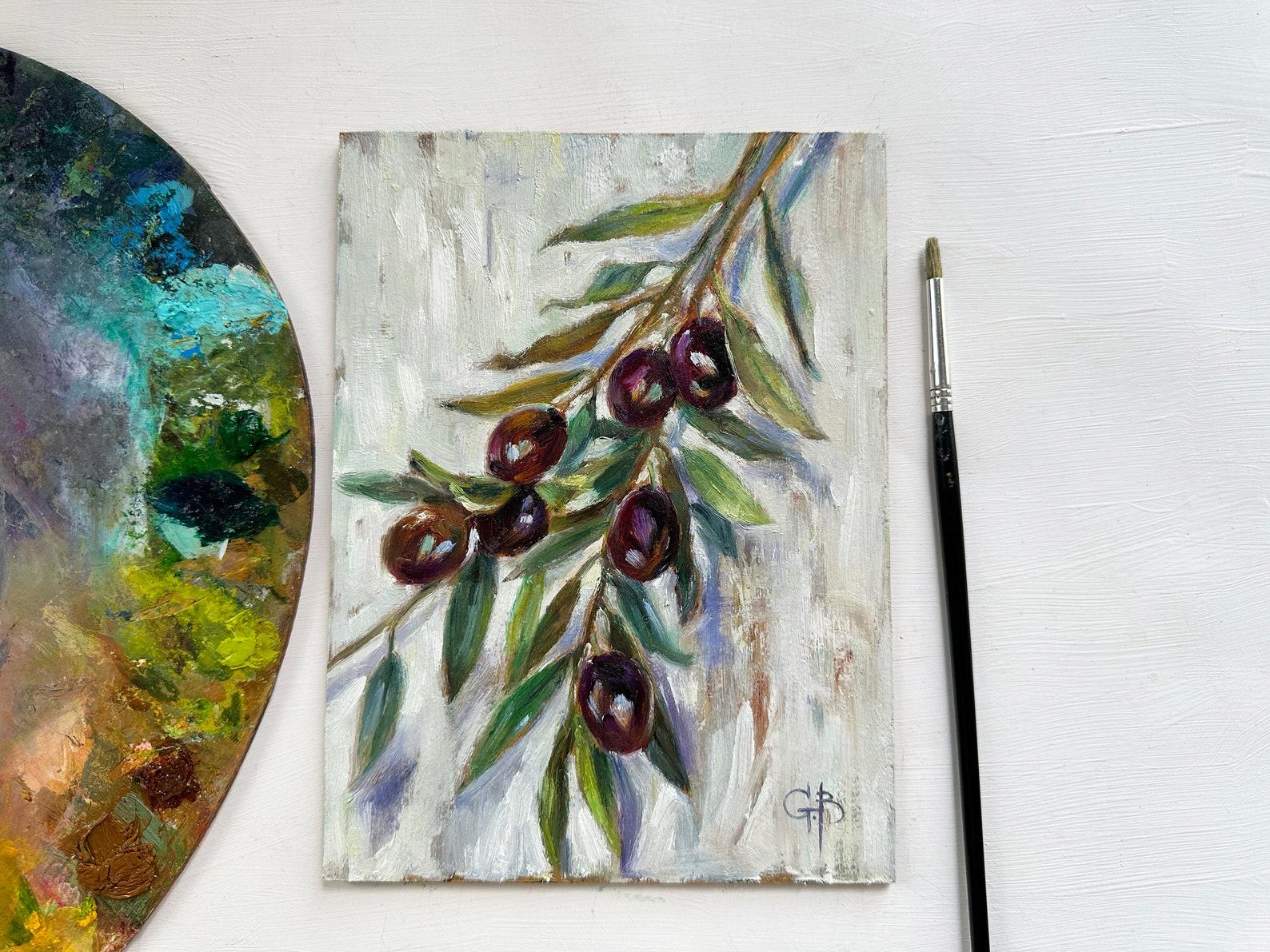 Olive Branch Original Oil Painting Vibrant Kitchen Art for Your Dining Room or Farmhouse - Image 3