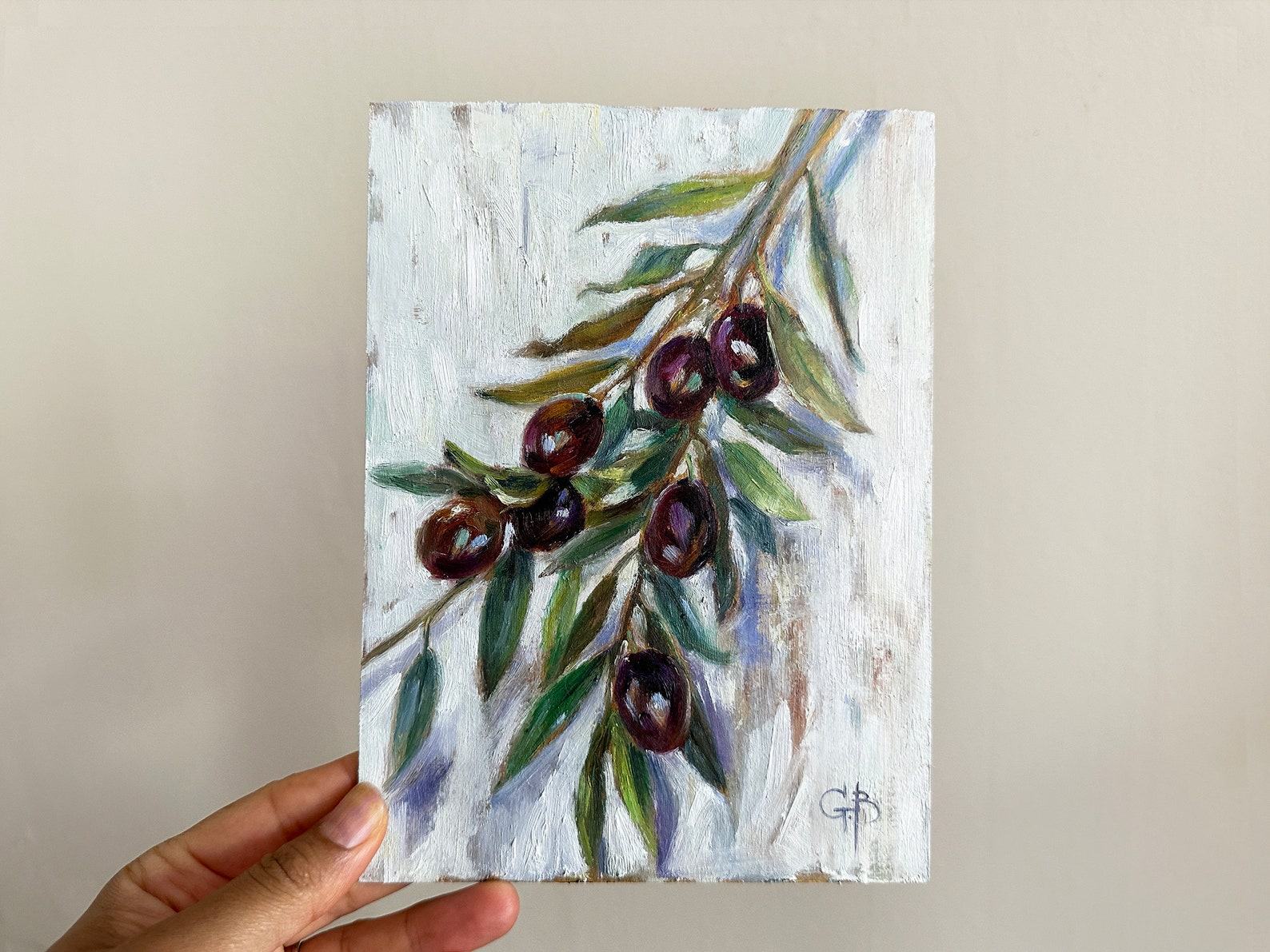 Olive Branch Original Oil Painting Vibrant Kitchen Art for Your Dining Room or Farmhouse - Image 2