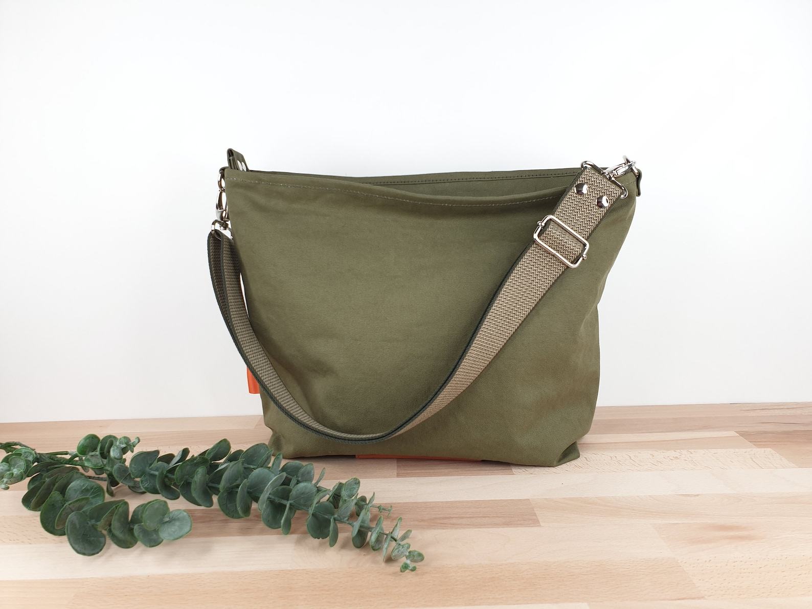 Olive Canvas Crossbody Bag Lightweight, Comfortable, and Stylish - Image 3