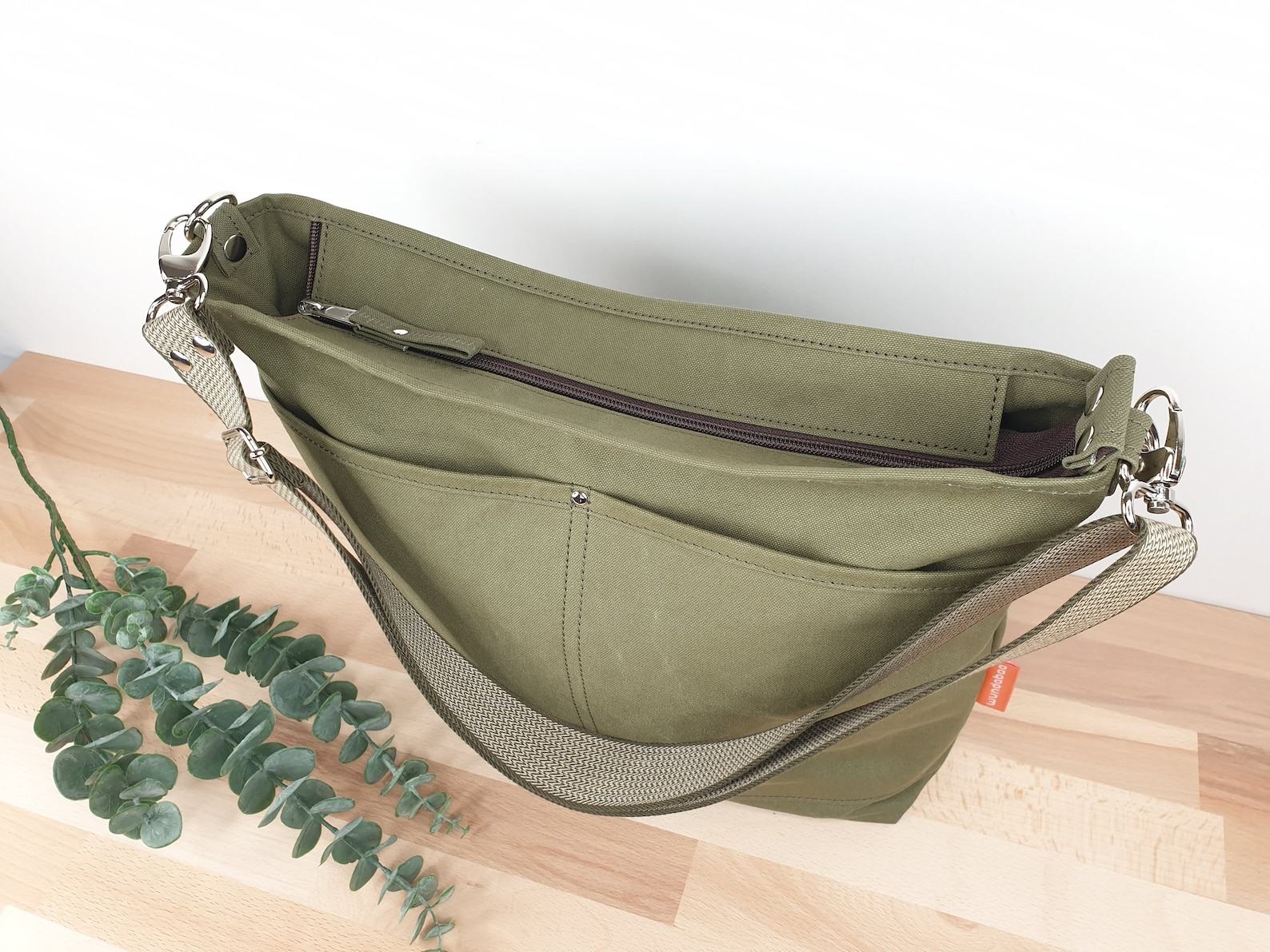 Olive Canvas Crossbody Bag Lightweight, Comfortable, and Stylish - Image 6