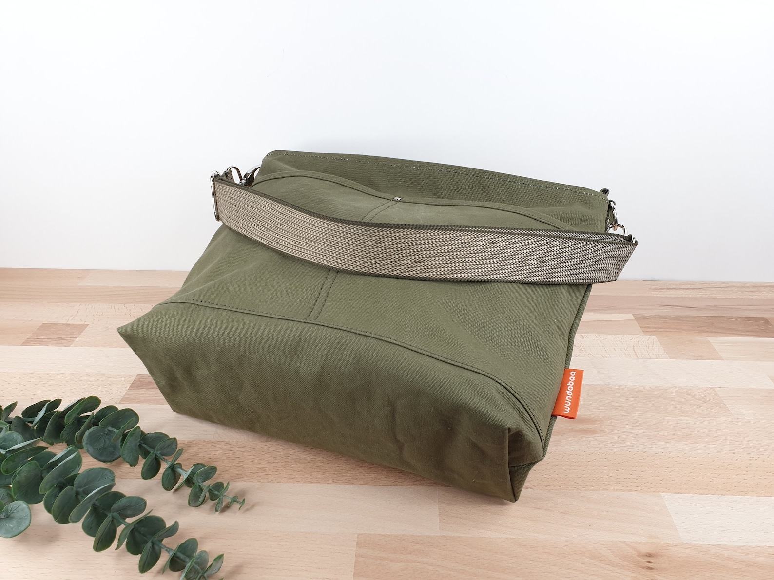 Olive Canvas Crossbody Bag Lightweight, Comfortable, and Stylish - Image 5