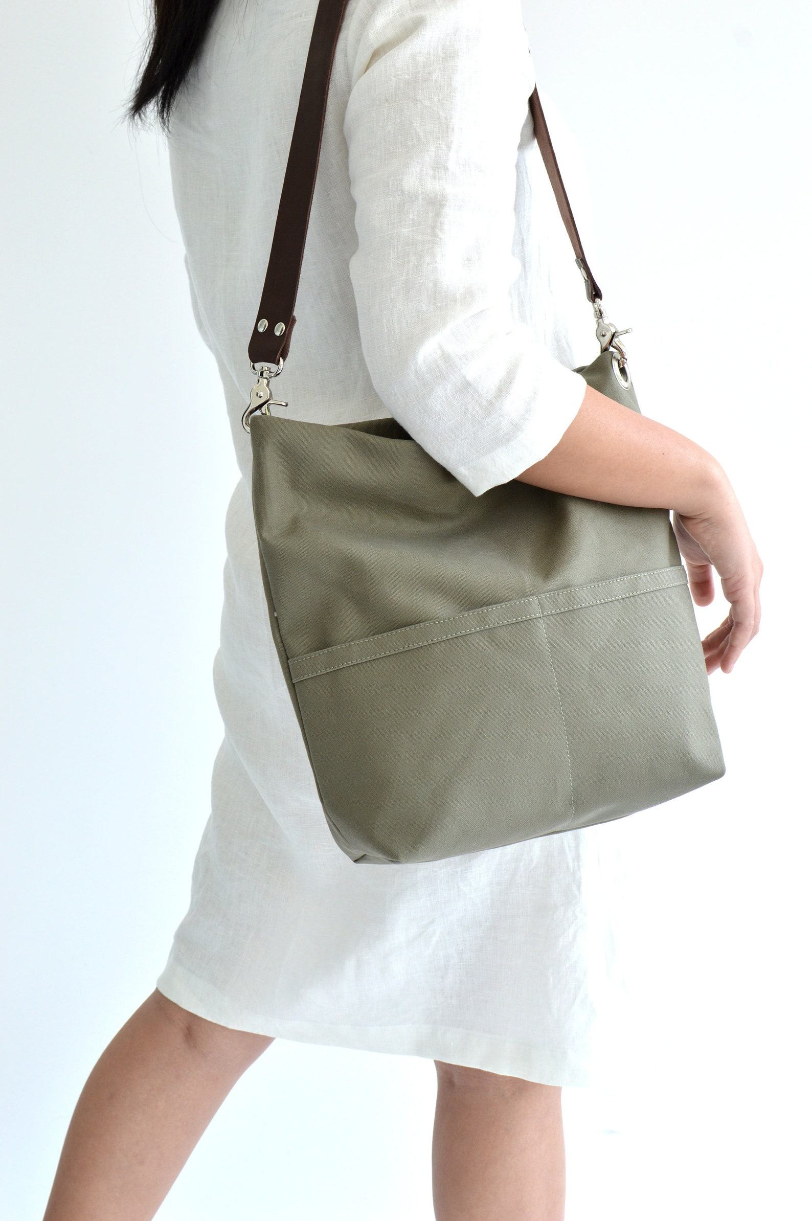 Olive Canvas Hobo Tote The Perfect Everyday Bag for Women - Image 2