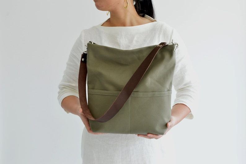 Olive Canvas Hobo Tote The Perfect Everyday Bag for Women