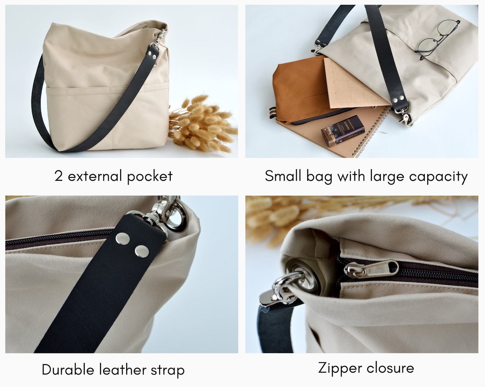 Olive Canvas Hobo Tote The Perfect Everyday Bag for Women - Image 5