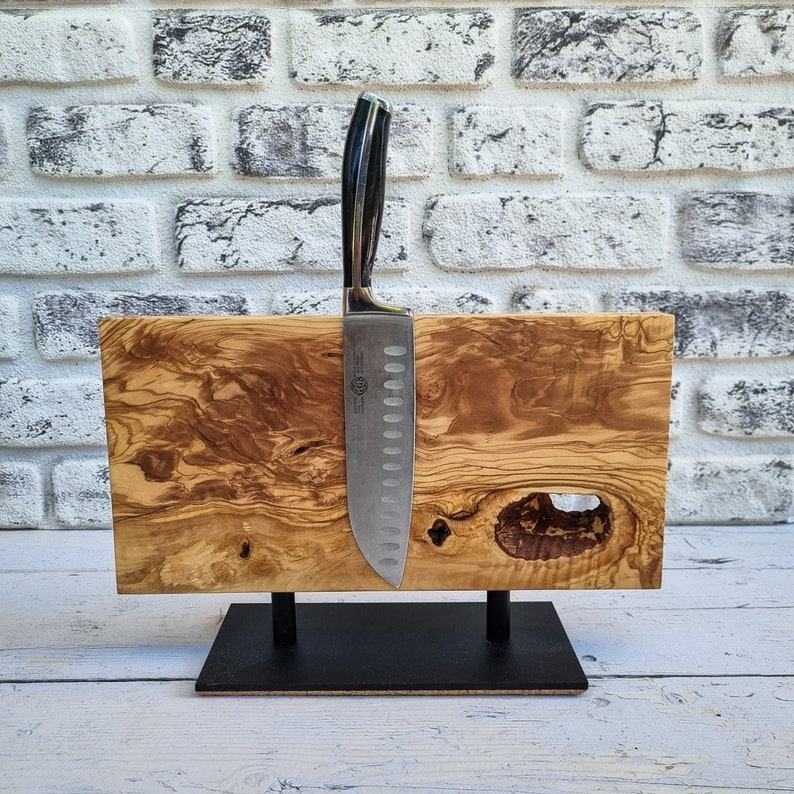 Olive Wood Magnetic Knife Rack The Ultimate Kitchen Organizer for Culinary Enthusiasts