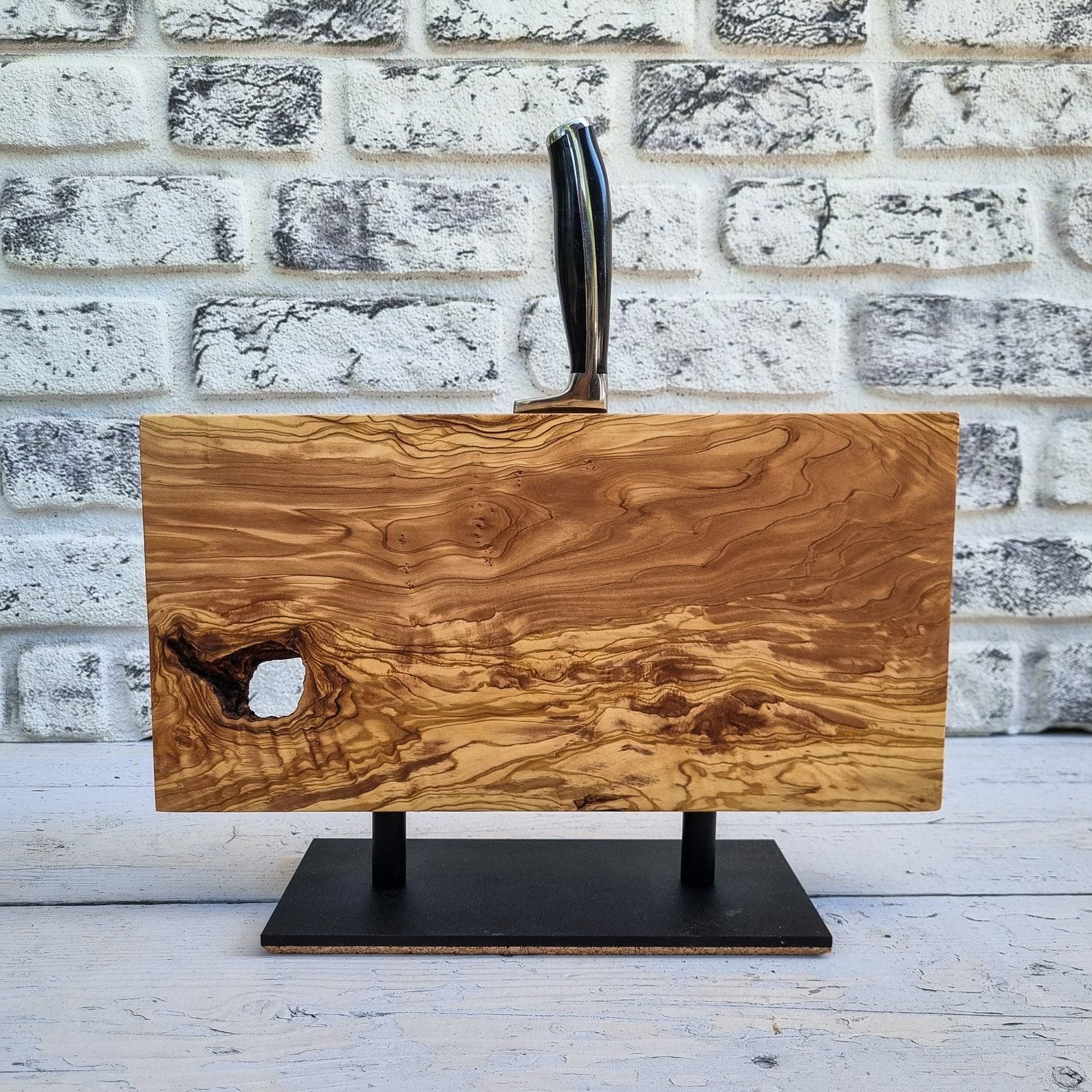 Olive Wood Magnetic Knife Rack The Ultimate Kitchen Organizer for Culinary Enthusiasts