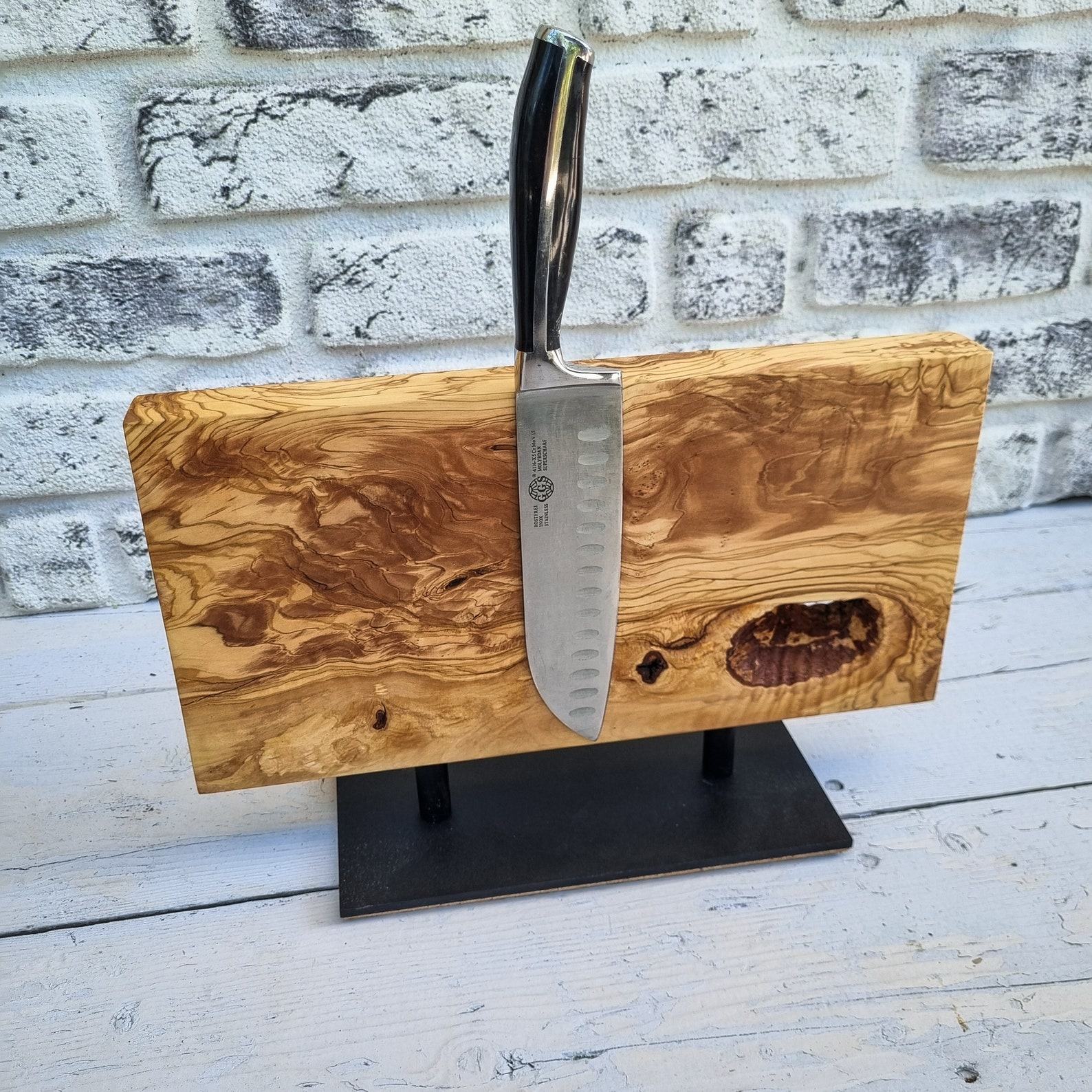 Olive Wood Magnetic Knife Rack The Ultimate Kitchen Organizer for Culinary Enthusiasts